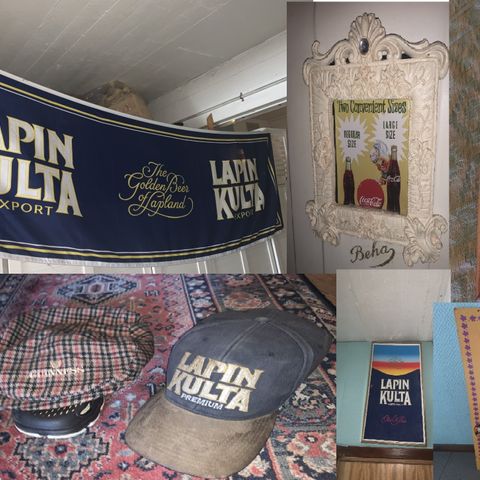Lapin Kulta "Stor Banner" The Golden Beer Of LapLand -Flagg-Stoff Kvalitet STORT