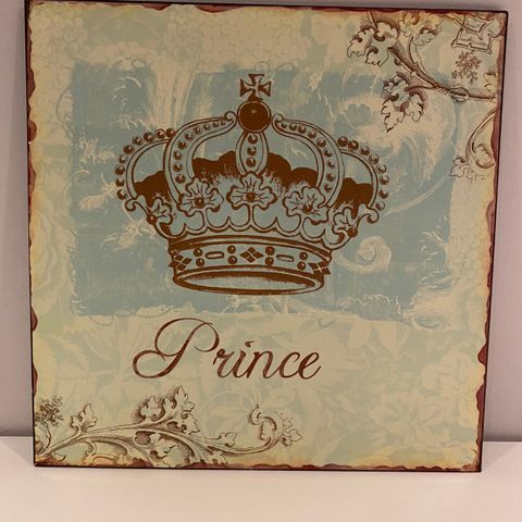 Bilde/ Metallplate med Prince motiv 30x30cm