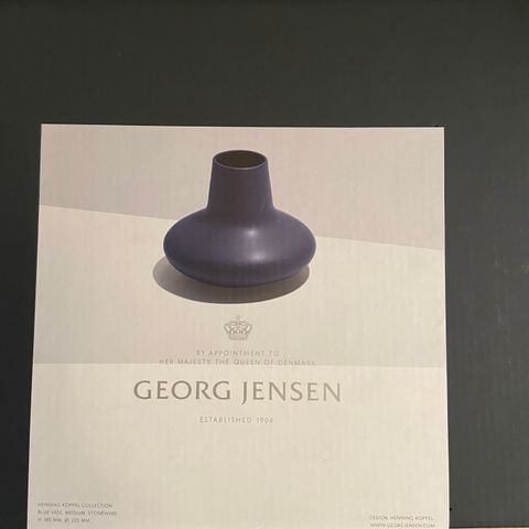 Georg Jensen Henning Koppel Blue medium vase til salgs