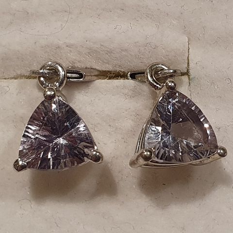 Brazilian Blueberry Quartz Kvarts 2.8ct Sølv 925 Sølv Silver Earrings Øredobber