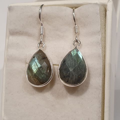 Labradoritt Labradorite Silver 925 Sølv Earrings Øredobber Limited Edition 10cts