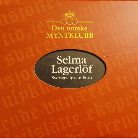 DNM - Den Norske Myntklubb- Selma Lagerløf