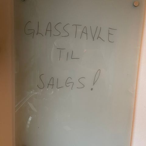 Flott glasstavle til salgs