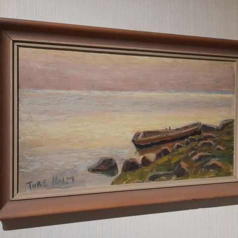 Ture Holm (Sverige,1890-Tjølling,1961), "Fra Blekinge", maleri datert 1951