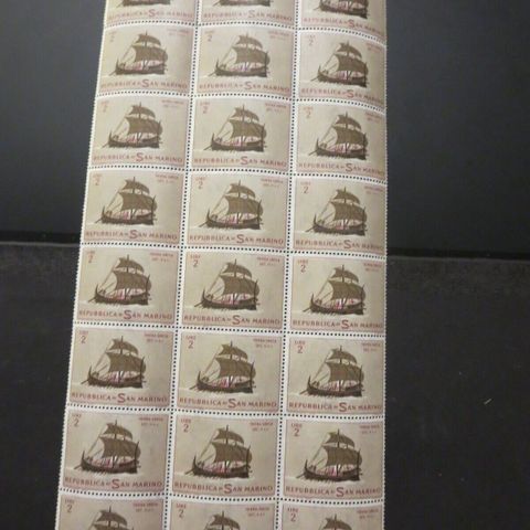 San Marino Sheet unused 1963 Greek Trier 24 Stamps.