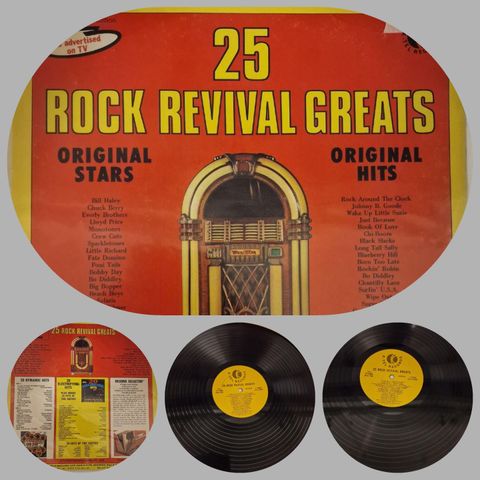 VINTAGE/RETRO LP-VINYL "25 ROCK REVIVAL GREATS"