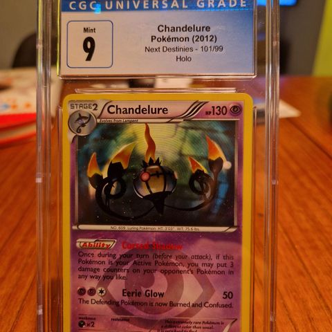 Pokemon Chandelure Secret Rare Shiny Holo Next Destinies 101/99 CGC 9 [pop:1!]