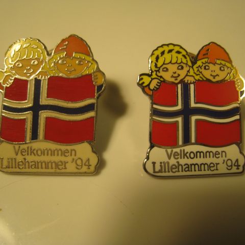 OL 1994 RELATERTE PINS, BUTTON OG ET BIRKEBEINER MERKE SELGES