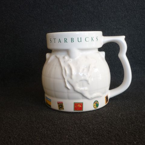 Ubrukt 1990s Starbucks World Travel krus m/anti-skli bunn og låselokk.