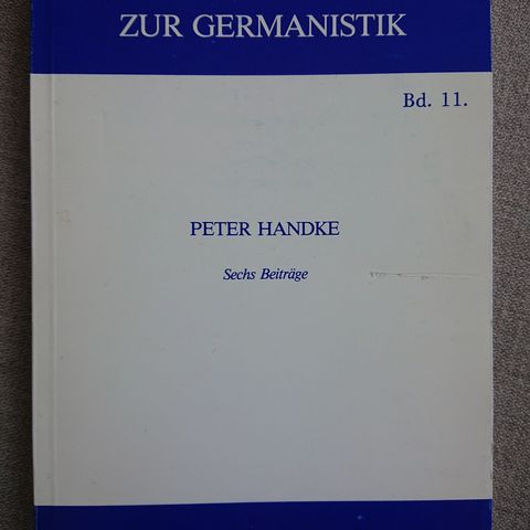 Peter Handke - Oslo er Beiträge zur Germanistik