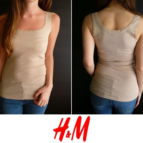 3 for 2, beige top t shirt H&M xs 34 topp t skjorte