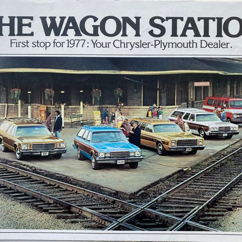 1977 Chrysler - Plymouth stasjonsvogn salgsbrosjyre