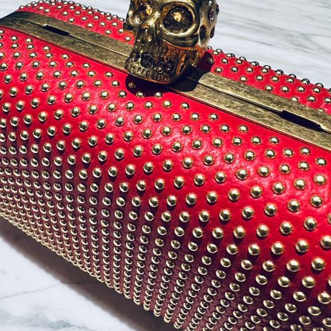 Alexander Mcqueen studded skull box clutch