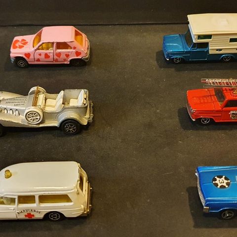Majorette modeller fra 70 tallet. Citroën DS,  Renault..
