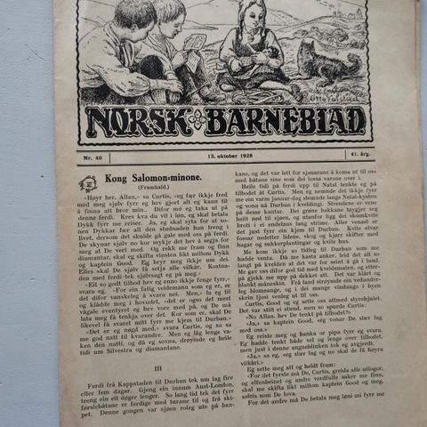  kr 20 Norsk Barneblad 1928