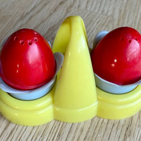 Retro vintage salt og pepper 1960-tallet plast