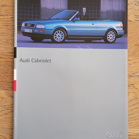 Brosjyre Audi Cabriolet 1994 og 1995