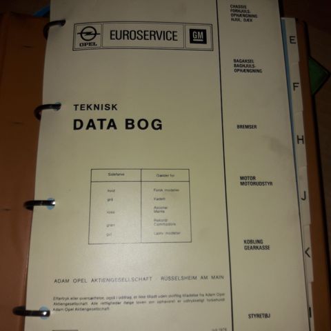 opel teknisk data bok 1976