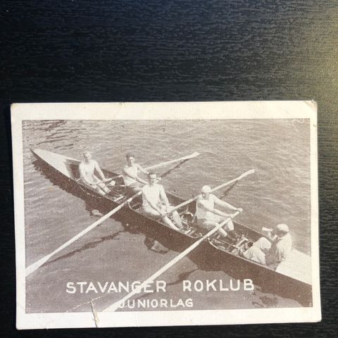 Stavanger roklubb juniorlag roing sigarettkort 1930 Tiedemanns Tobak