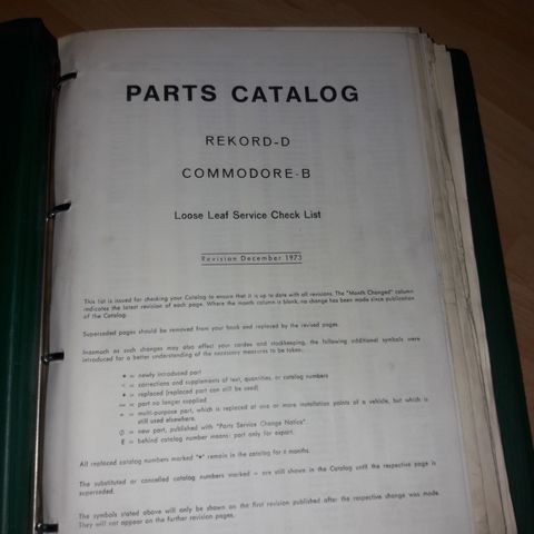 delekatalog opel rekord d og commodore b