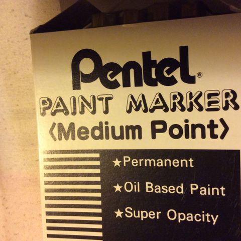 Pentel, super gold penn, medium, permanent marker