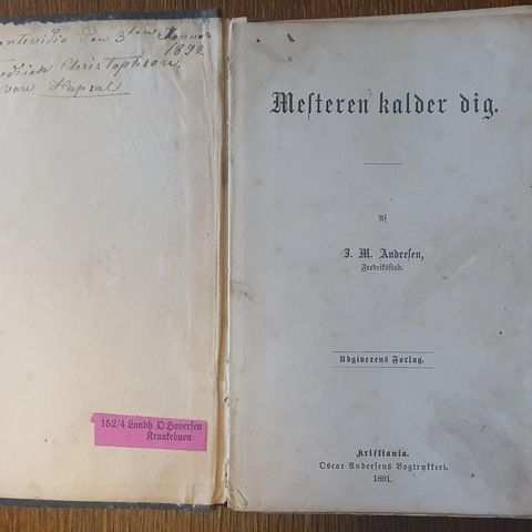 Mesteren Kaller deg (1891) Religiøs Bok