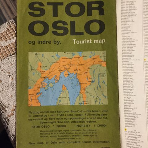 Turistkart over Oslo   1970-tallet