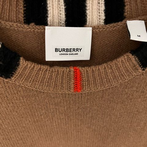 Burberry Eyre Icon stripe cashmere genser dame str M