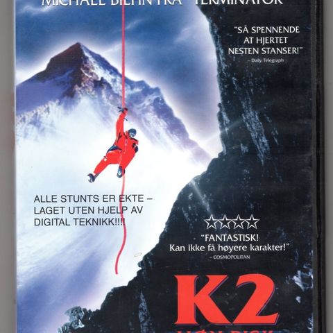 DVD.  K2  Høy risk. Drama/eventyr.