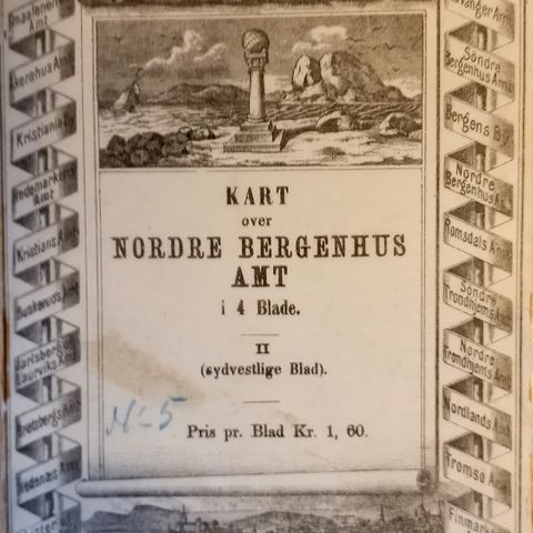 Amts kart, Nedre Bergenhus Amt - 1874