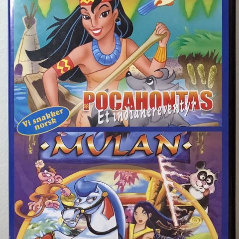 2-1 Dvd Pocahontas & Mulan ( sjelden )