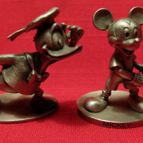 Disney figurer i tinn - Donald og Mikke Mus - fra Disney World for 45 år siden