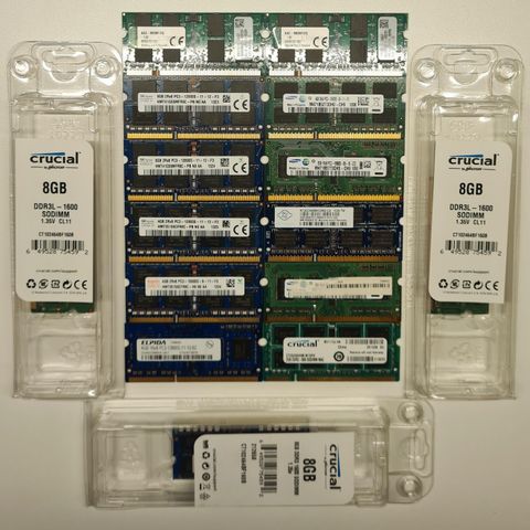 Minne 8gb/4gb/2gb/1gb DDR3/DDR2