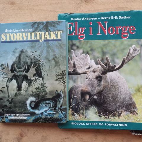 2 bøker om elg og storviltjakt