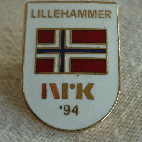 NRK Lillehammer OL 1994 med norsk flagg - Pin.