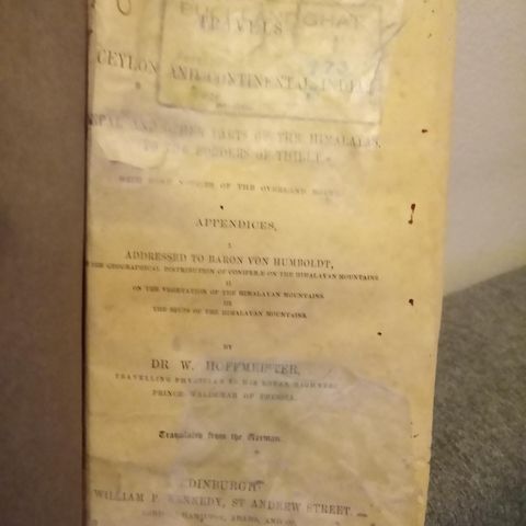 Hoffmeister, W.: Travels in Ceylon and Continental India (1848)