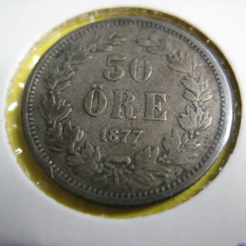 50 øre sverige 1877 sølv