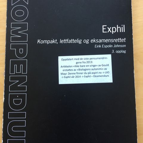 Exphil kompendium, tilbud