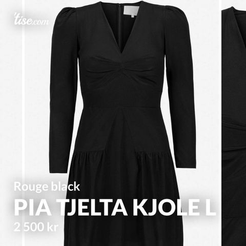 Pia Tjelta rouge black kjole str. L