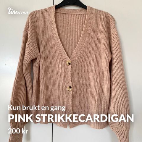 Pink Strikkecardigan