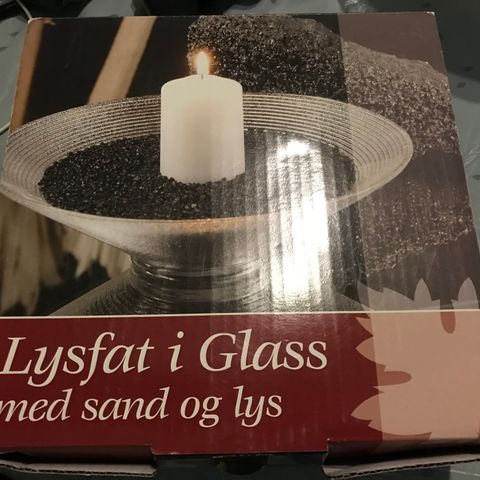 Helt nytt lysfat i glass med sand + lys