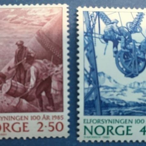 Norge 1985 Norsk elektrisitetsforsyning 100 år  NK 976 og NK 977. Postfrisk