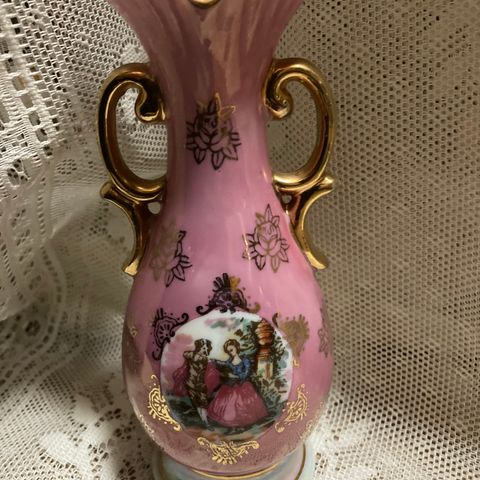 Rococco vase porselen Lusterglasur Vintage