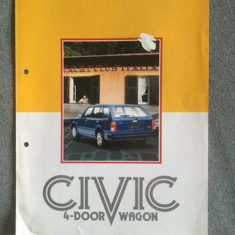 Handa Civic brosjyre 80 tallet