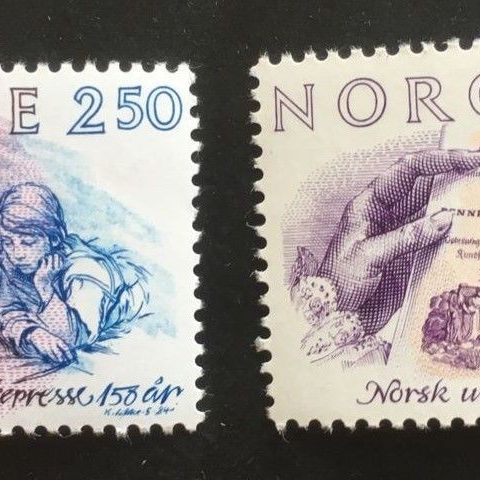 Norge 1984 Norsk ukepresse 150 år NK 959 og 960 Postfrisk