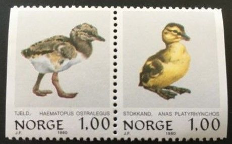 Norge 1980 Norske fugler NK 859/860 par Postfrisk