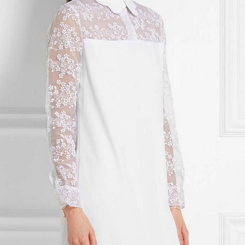 CARVEN white lace collar dress