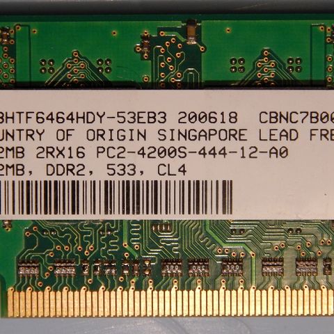 Micron 512MB DDR2 PC2 SO-DIMM 8HTF6464HDY-53EB3