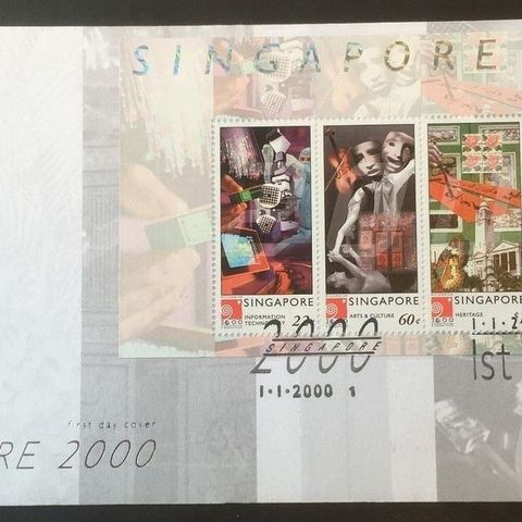 Singapore 2000 FDC ved tusenårsskiftet SW 1009-1012 Miniark