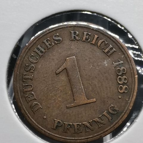 Tyskland 1 pfennig 1888 J(Hamburg) Deutches Reich, German Empire